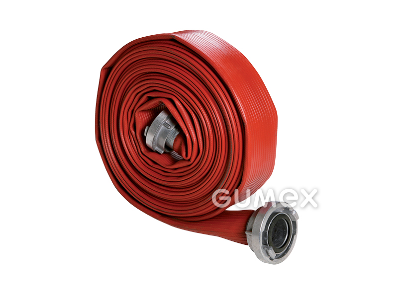 Plochá hadice TECHMATEX s koncovkami, C52, délka 15m, 16bar, NBR/PVC, -30°C/+50°C, červená
